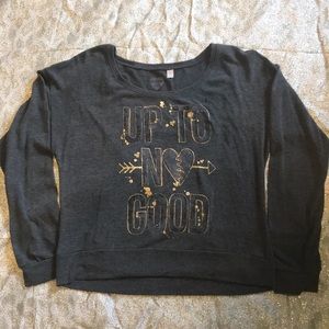 Gold “Up to no good” sweater